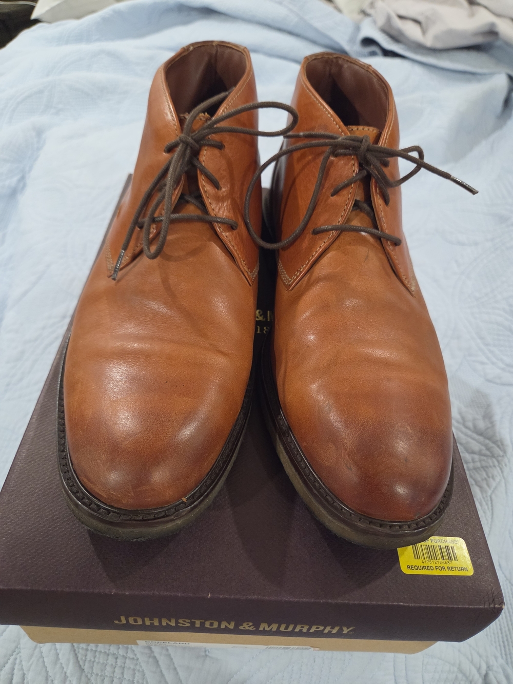 Johnston & Murphy Tan Leather Chukka Boots